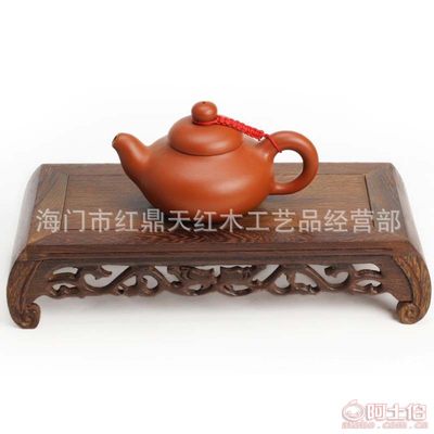 紅鼎天高檔木質(zhì)工藝品 雞翅木圓頭琴桌四件套，匠心獨(dú)運(yùn)，玉石點(diǎn)睛